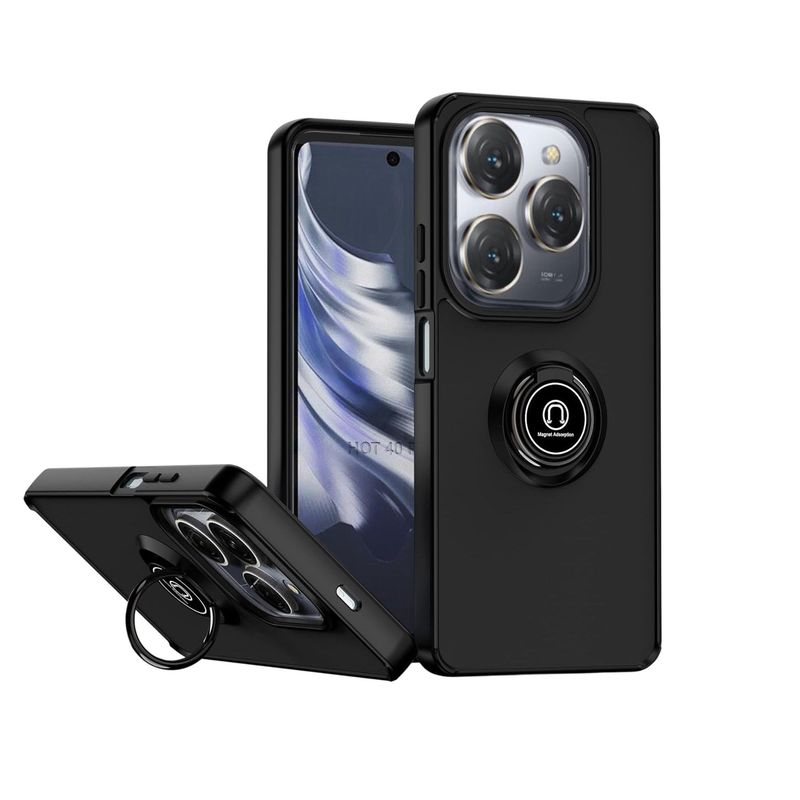 GENERICO - Estuche Mate Compatible Infinix Hot 40 Pro Y Tecno Spark 20 Pro Negro