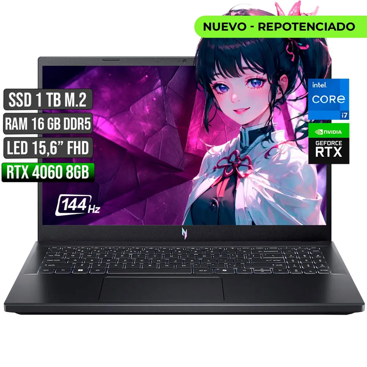 ACER - ACER NITRO INTEL CORE I7-13620H RTX 4060 8GB SSD 1TB RAM 16GB LED 15,6" FULL HD 144Hz