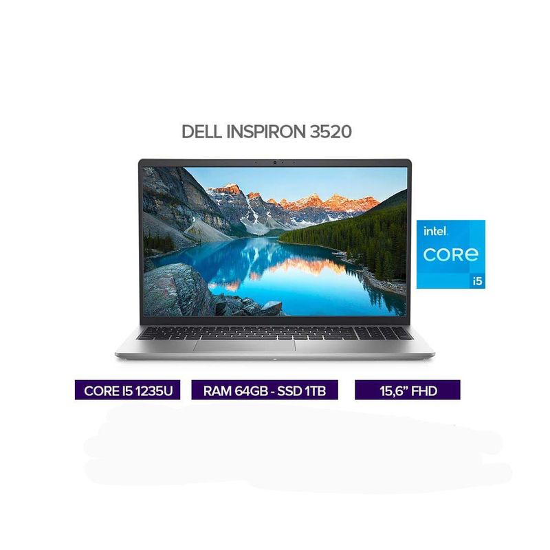 DELL - PORTATIL DELL INSPIRON 3520 15.6" INTEL CORE I5 1235U 64GB/ SSD 1TB M.2 / COMBO TECLADO Y MOUSE