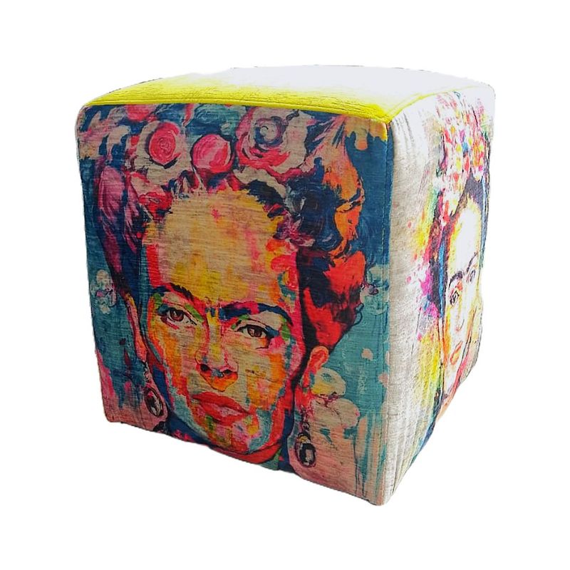DAVINCI - Puff decorativo frida kahlo 50x50x55