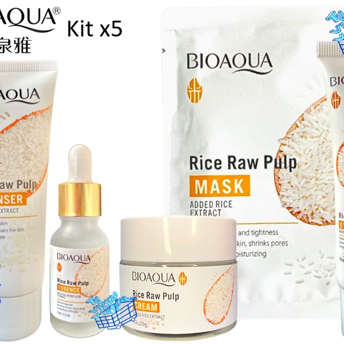 BIOAQUA - Kit Facial Arroz x5 Bioaqua