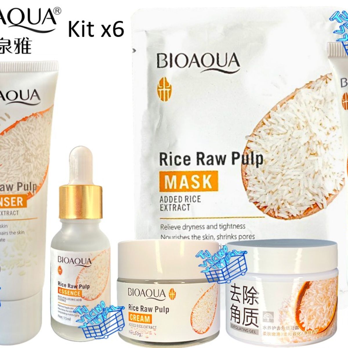 BIOAQUA - Kit Facial Arroz x6 Bioaqua