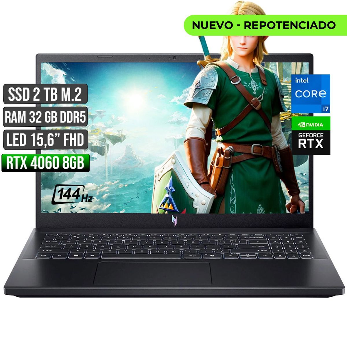 ACER - Portátil Acer Nitro I7-13620H RTX 4060 32GB RAM 2TB SSD 15.6" FHD
