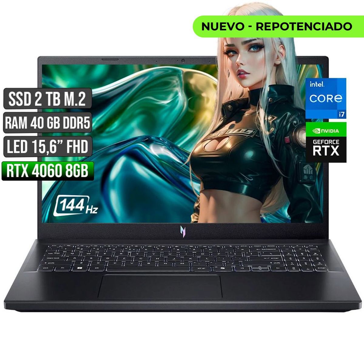 ACER - ACER NITRO INTEL CORE I7-13620H RTX 4060 8GB SSD 2TB RAM 40GB LED 15,6" FULL HD 144Hz