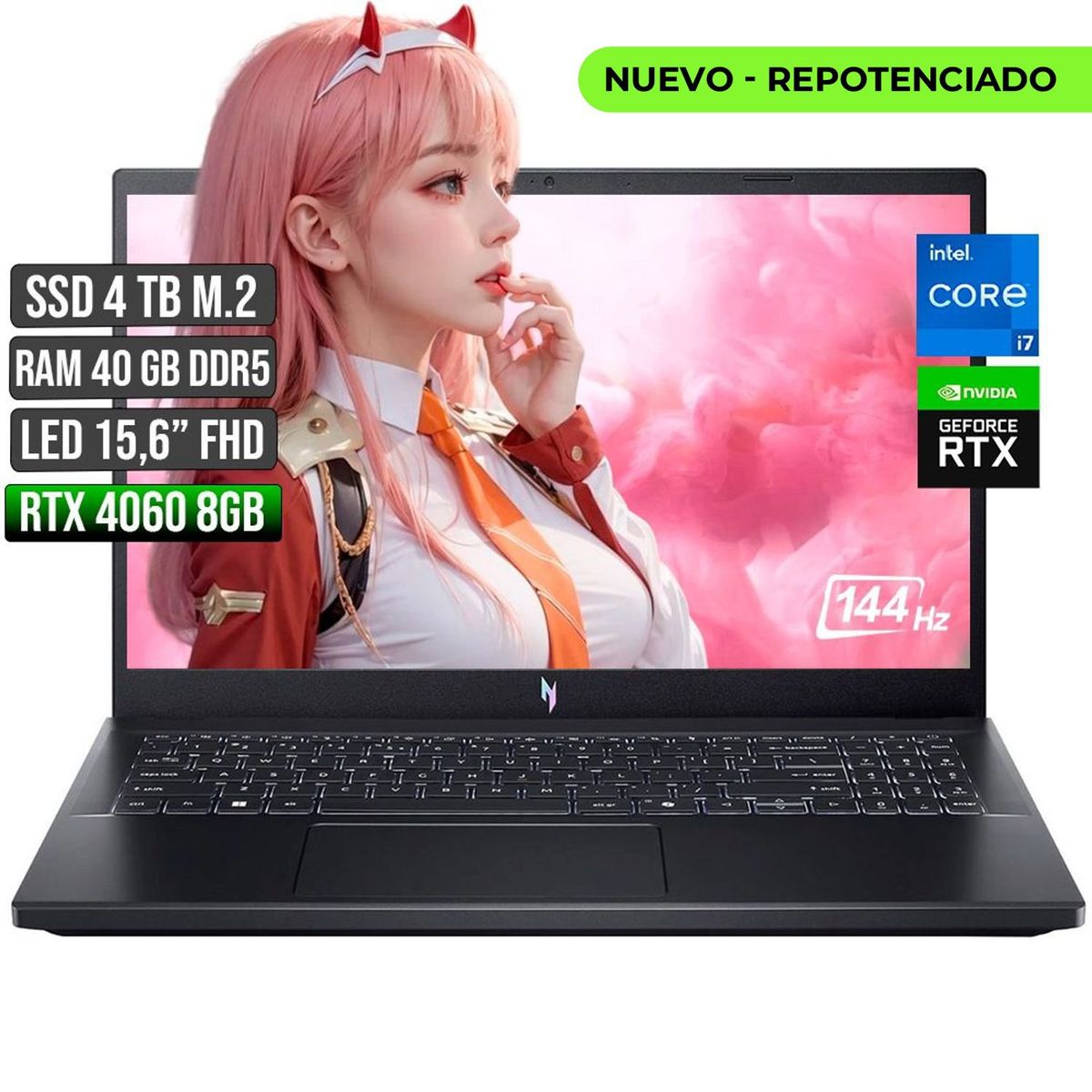 ACER - ACER NITRO INTEL CORE I7-13620H RTX 4060 8GB SSD 4TB RAM 40GB LED 15,6" FULL HD 144Hz