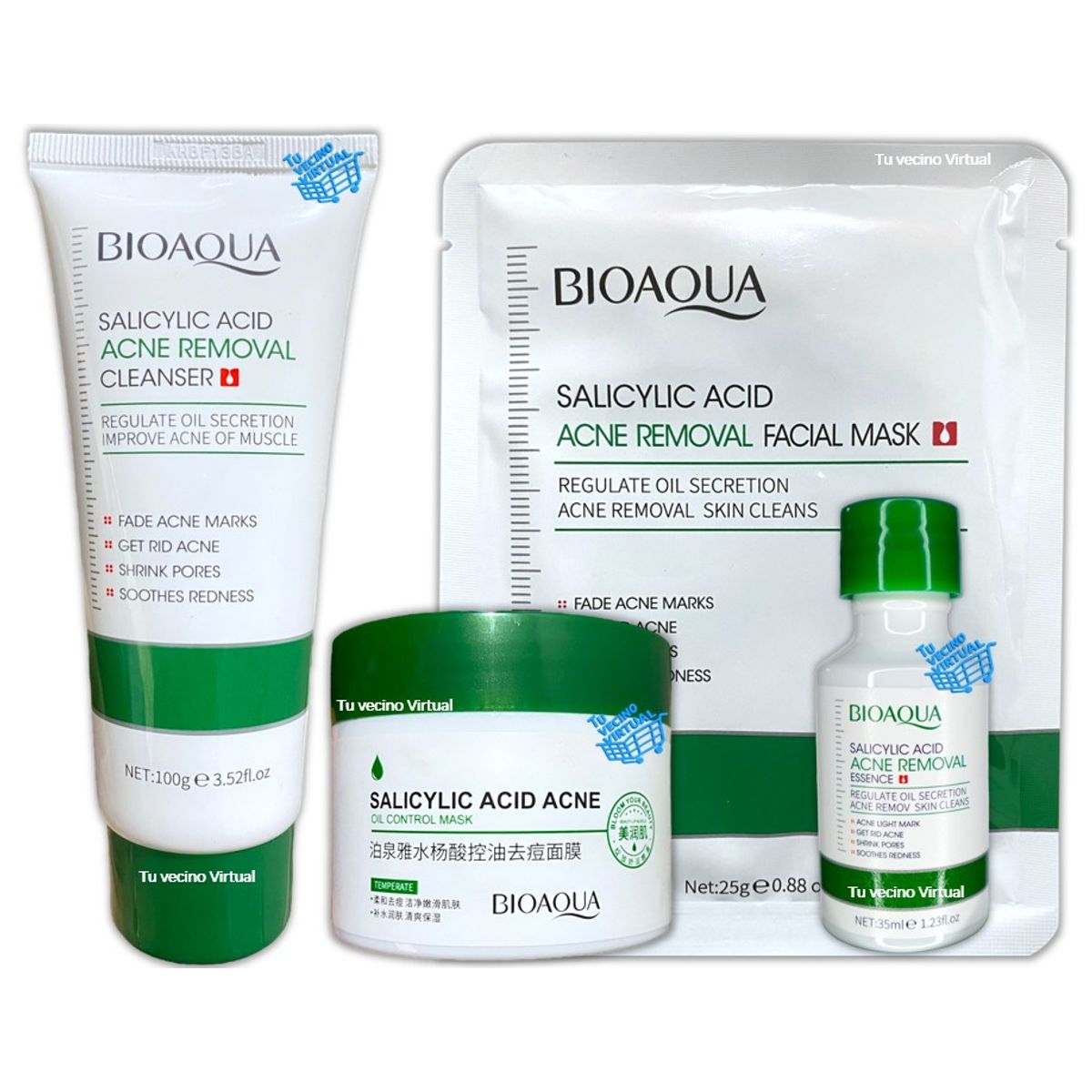 BIOAQUA - Kit Acido Salicílico X4 Bioaqua