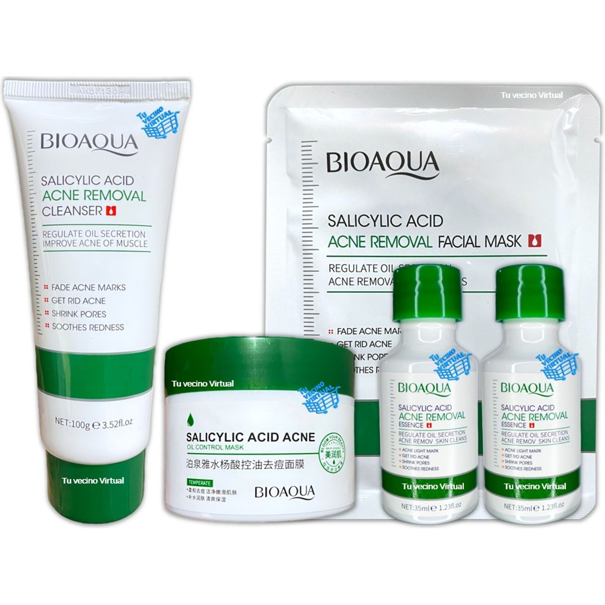 BIOAQUA - Kit Acido Salicílico X4 Bioaqua