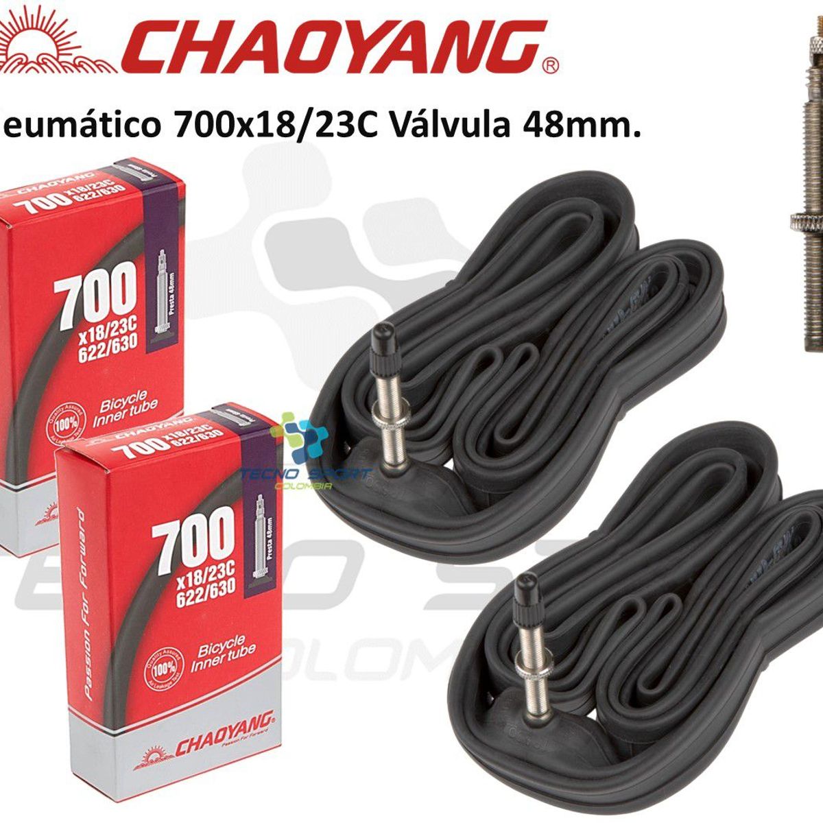 CHAOYANG - Neumático Chaoyang 700 X 23 Válvula 48mm Bicicleta Ruta X2