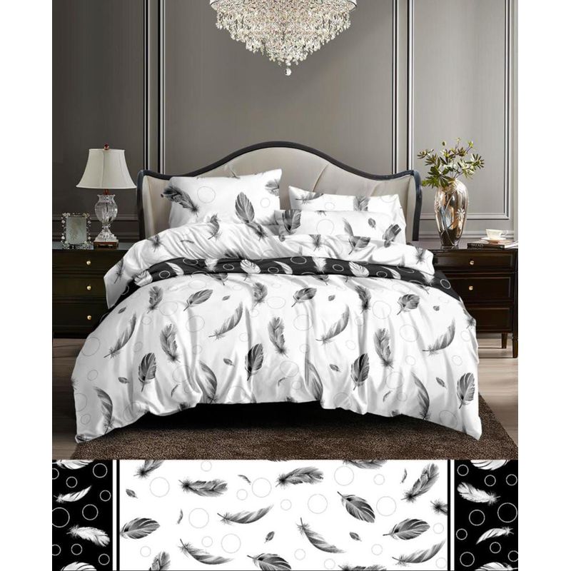 SIRENITAS - Juego de sabanas Cama King Plumas Blanco