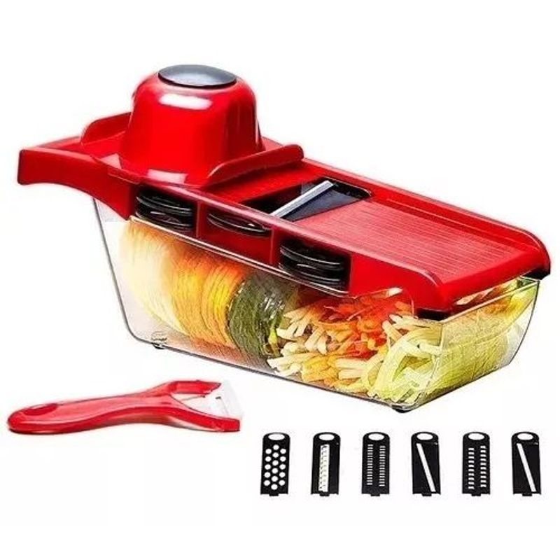 GENERICO - MANDOLINE 6 IN 1 KITCHEN ROJO