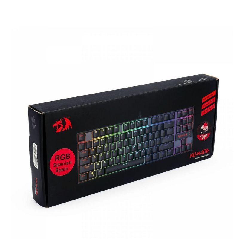 REDRAGON - Teclado Gamer Redragon Kumara K552 Negro Alámbrico RGB Switch Rojo