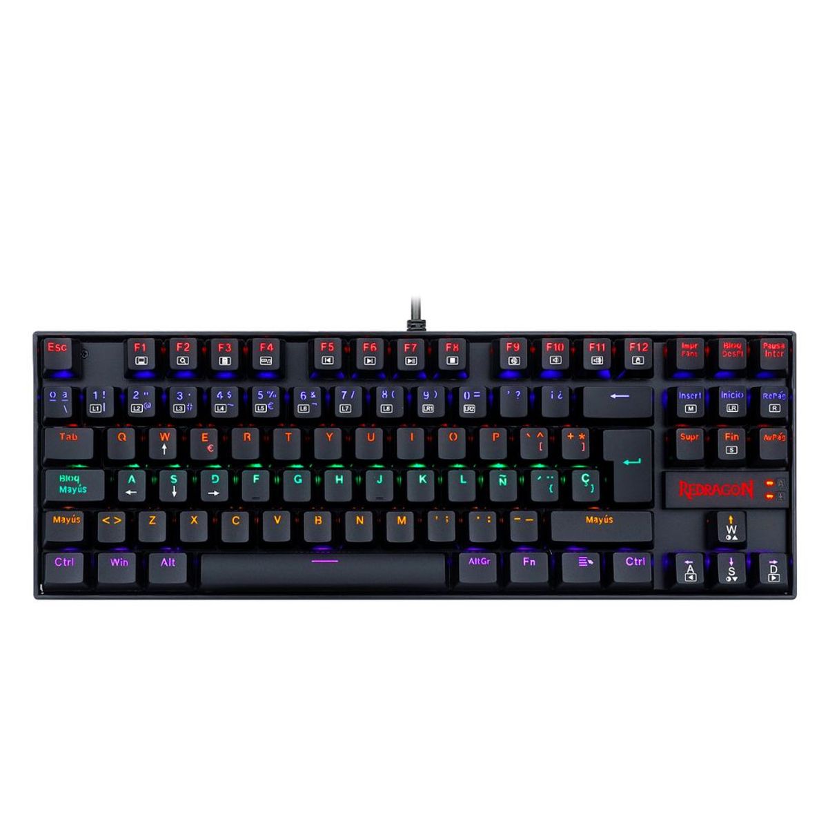 REDRAGON - Teclado Gamer Redragon Kumara K552 Negro Alámbrico RGB Switch Azul