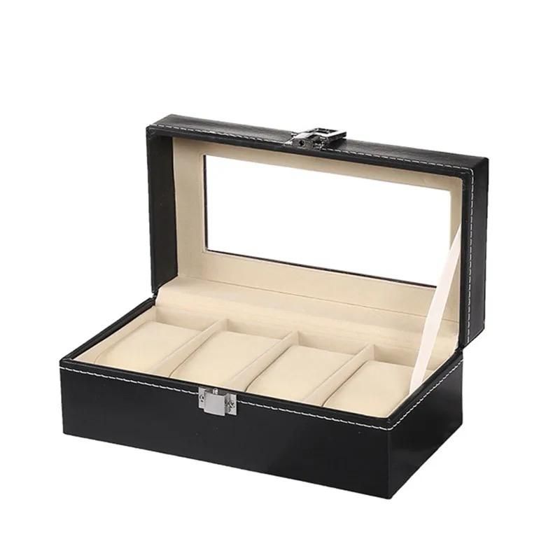 GENERICO - Estuche para organizar 4 relojes en cuero sintetico