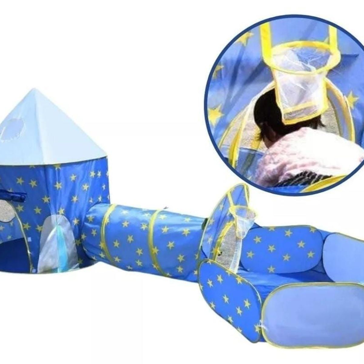 INFANTILES CAJUROMIX - CARPA TUNEL PISCINA 3 EN 1 AZUL