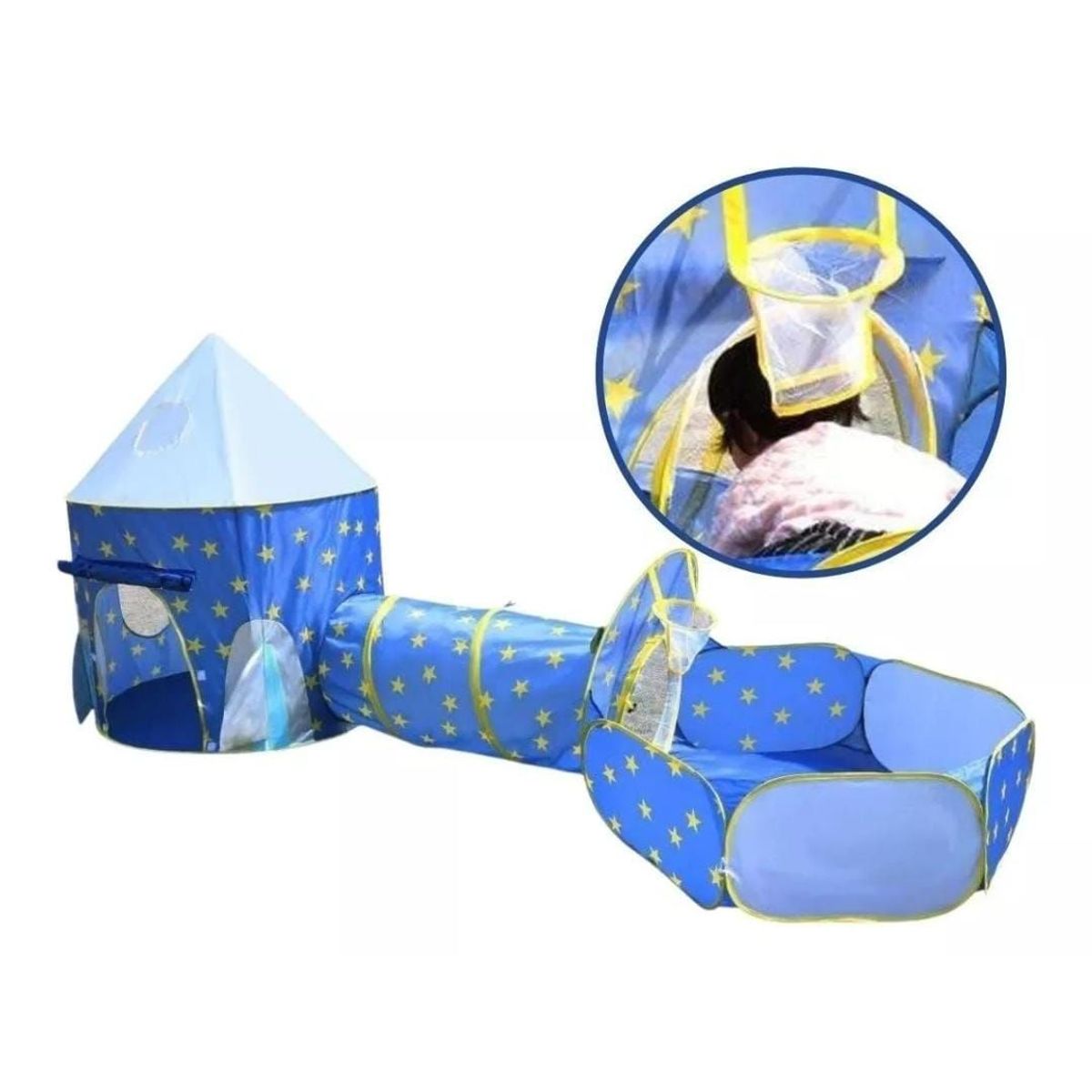 INFANTILES CAJUROMIX - CARPA TUNEL PISCINA 3 EN 1 AZUL