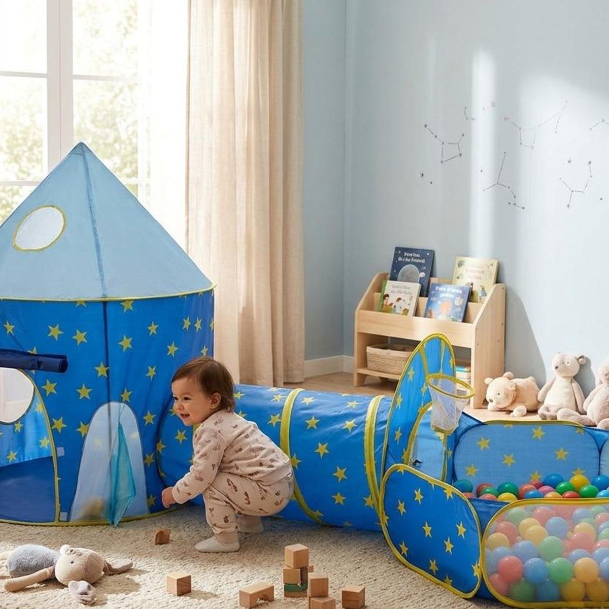 INFANTILES CAJUROMIX - CARPA TUNEL PISCINA AZUL MAS 100 PELOTAS