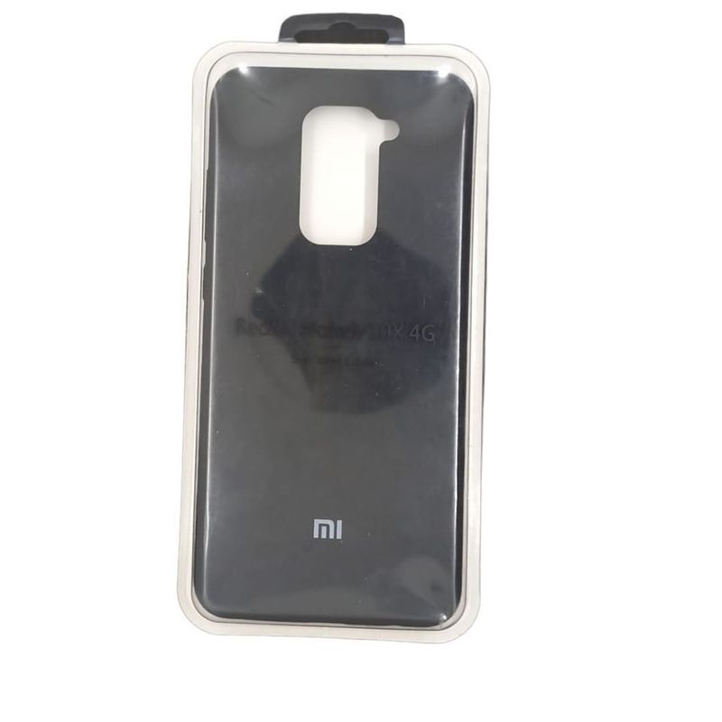 GENERICO - Forro Silicone Case Compatible con Xioami RedMi Note 9 Huella Negro