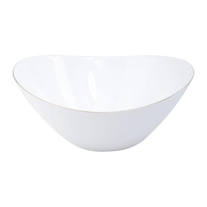 ESSENZA - Bowl Blanco Redondo Boat Gold Vitro De 6 Pulgadas Essenza