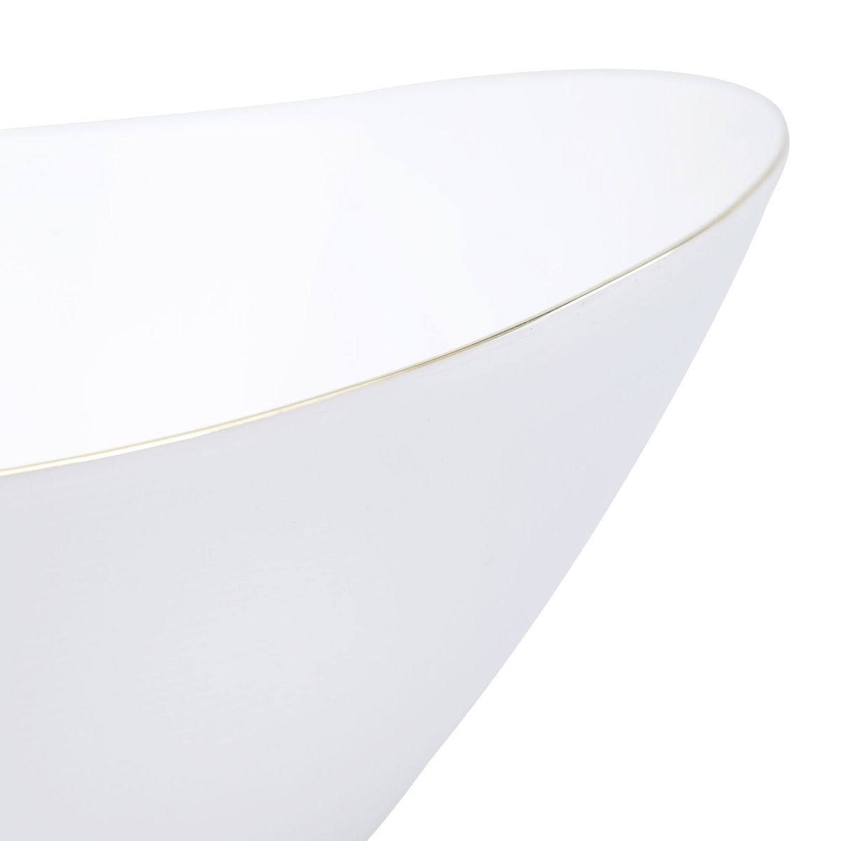 ESSENZA - Bowl Blanco Redondo Boat Gold Vitro De 6 Pulgadas Essenza