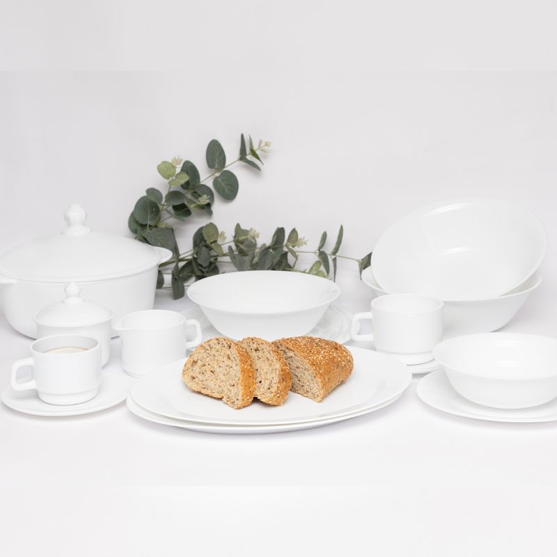 ESSENZA - Vajilla Blanca Redonda Casper en Vitro Ceramica 41 Piezas Essenza
