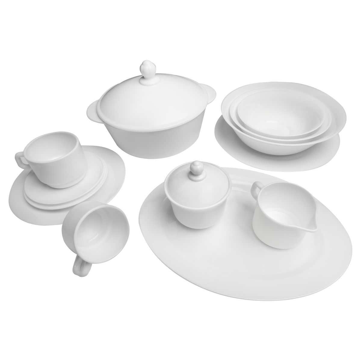 ESSENZA - Vajilla Blanca Redonda Casper en Vitro Ceramica 41 Piezas Essenza