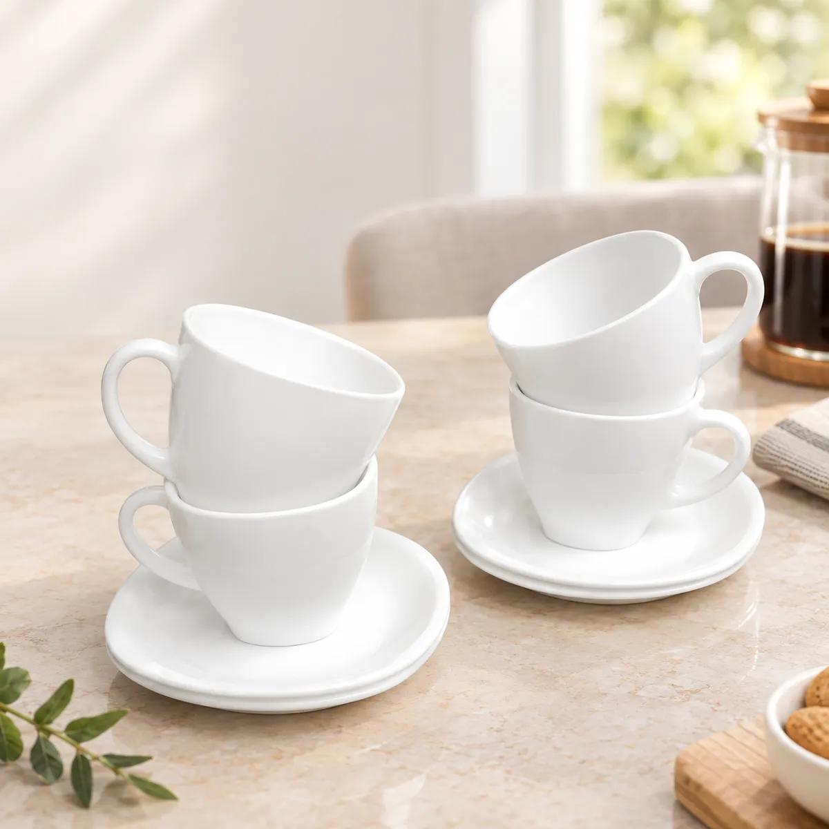 ESSENZA - Tazas De Cafe Pocillos Set 8 Piezas 210ml En Opal Essenza