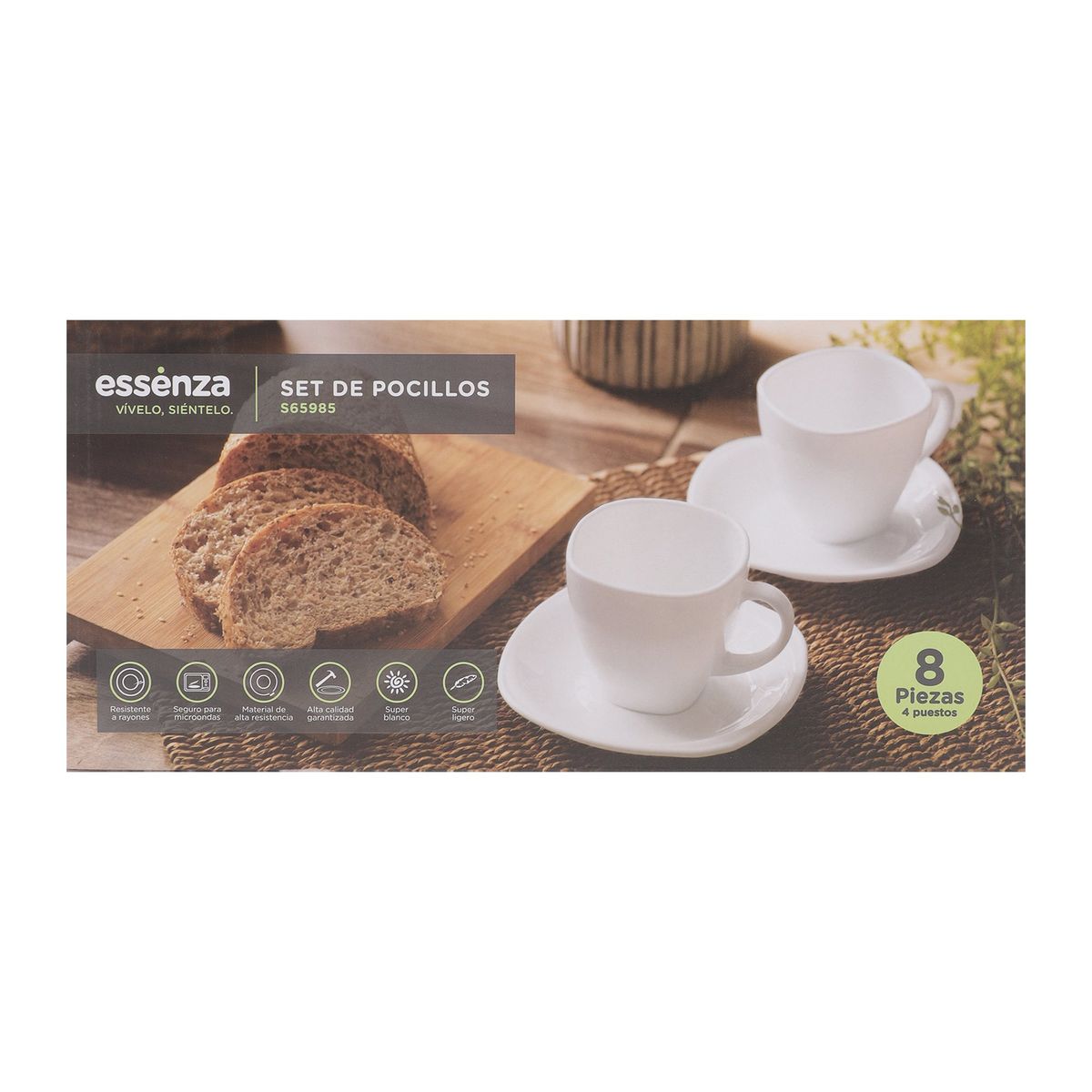 ESSENZA - Tazas De Cafe Pocillos Set 8 Piezas 210ml En Opal Essenza