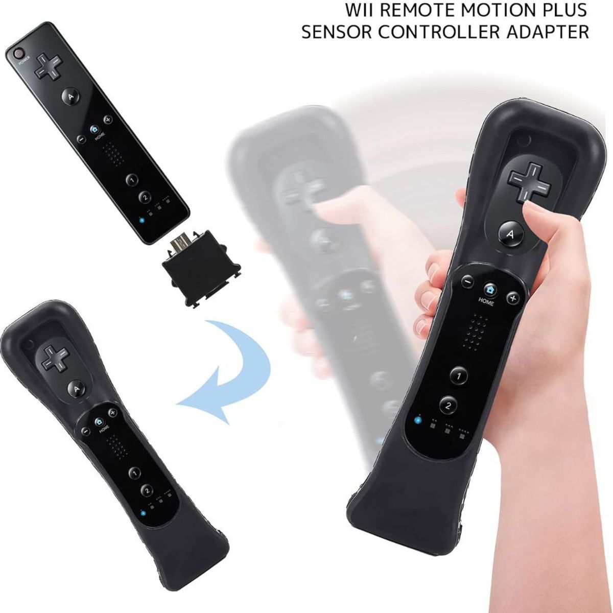 GENERICO - Control joystick inalámbrico Nintendo Wii Remote Plus black