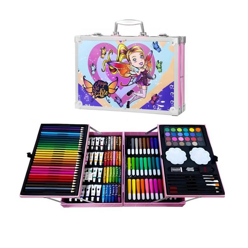 GENERAL - Set De Colores Marcadores Arte Dibujo 145 Piezas Rosa