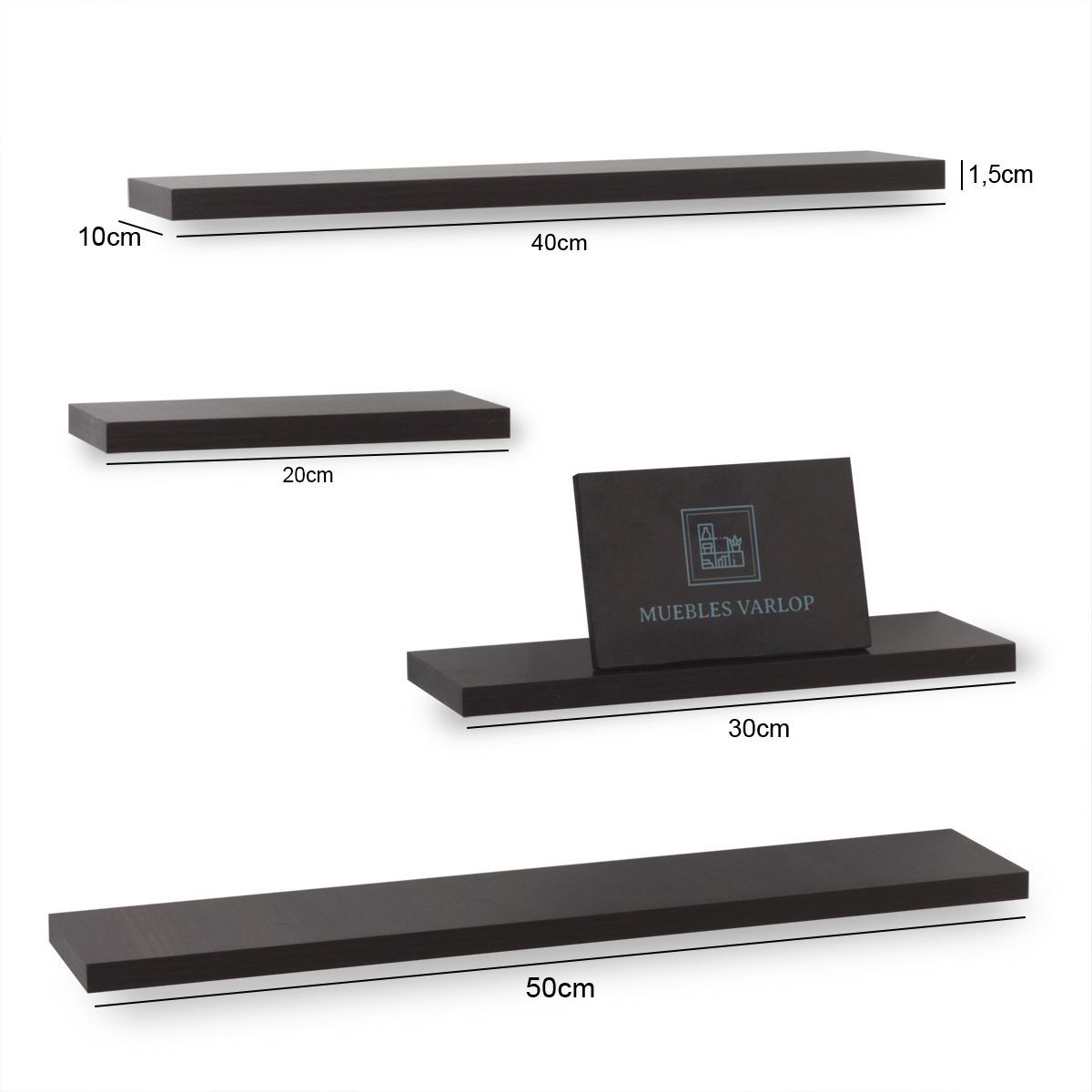 GENERICO - Repisas Flotantes Modernas Wengue Set X 4 Un Decoracion Moderna