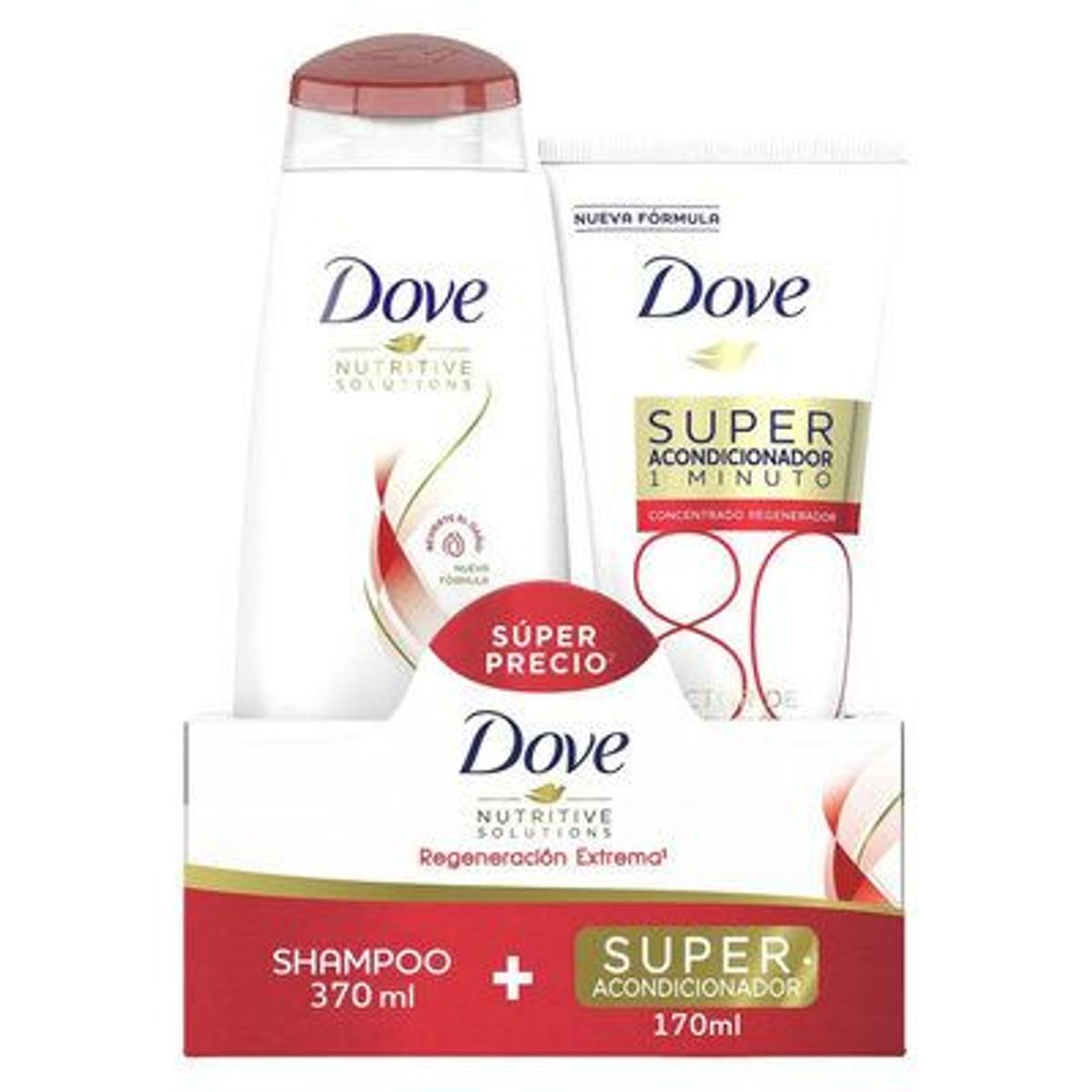 DOVE - Dove Shampoo Y Acondicion Regeneración Extrema 370Ml + Aco X 170Ml