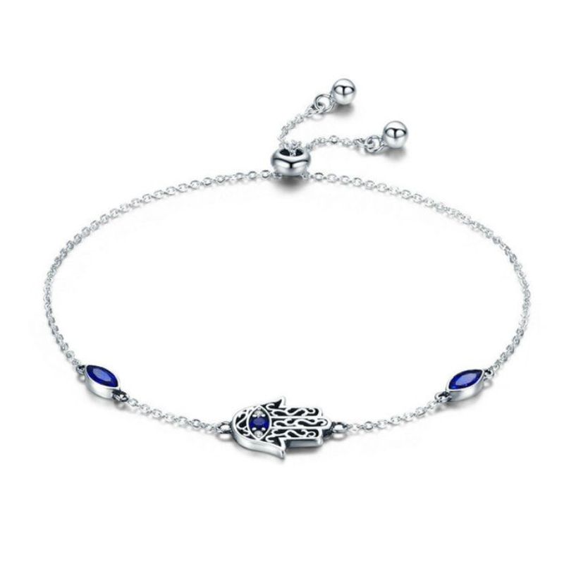 ALHAJAS - Pulsera Manilla Para Mujer Mano Fátima Amuleto Fabricda En Plata
