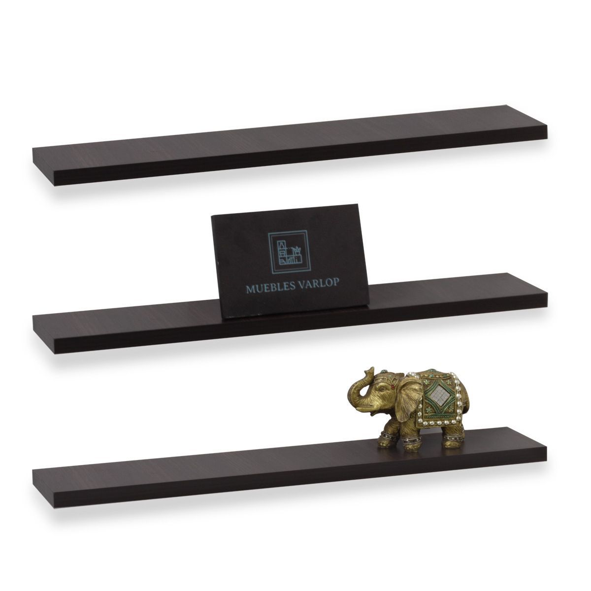 GENERICO - Repisas Flotantes Modernas Wengue 50 Cm Set X 3 Decoracion Moderna