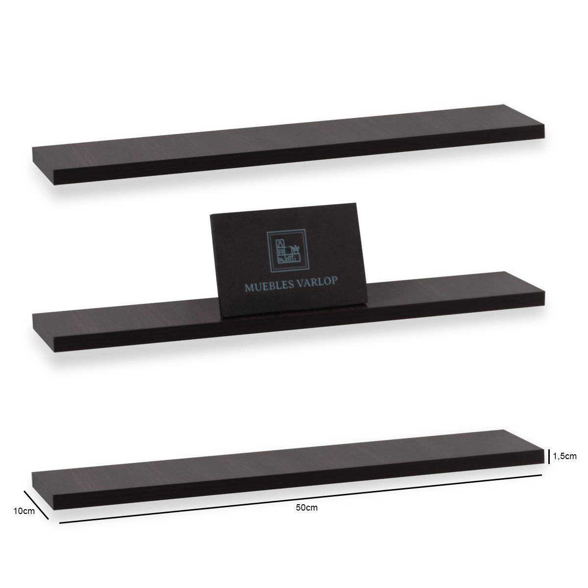 GENERICO - Repisas Flotantes Modernas Wengue 50 Cm Set X 3 Decoracion Moderna