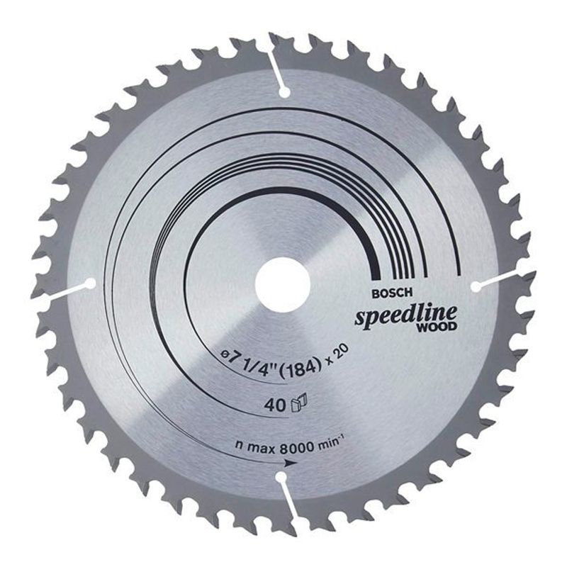 BOSCH - DISCO SIERRA MADERA 7.1/4"X 40DT EJE 5/8"SPEEDLINE