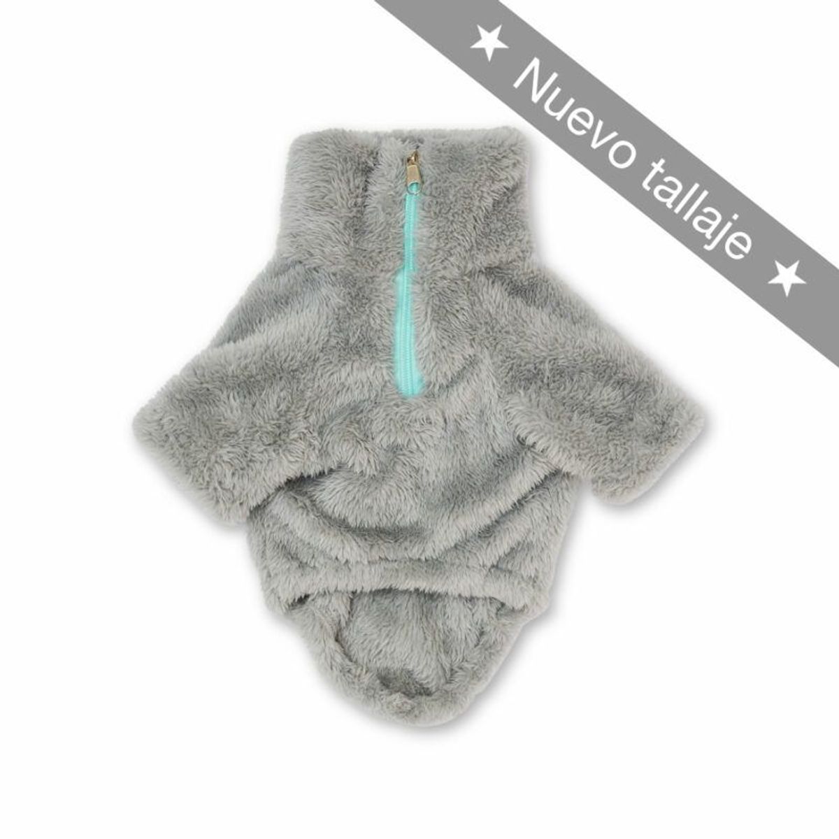 WAWAW - Saco para perro  talla 4XL cuello alto cremallera bisonte gris Wawaw