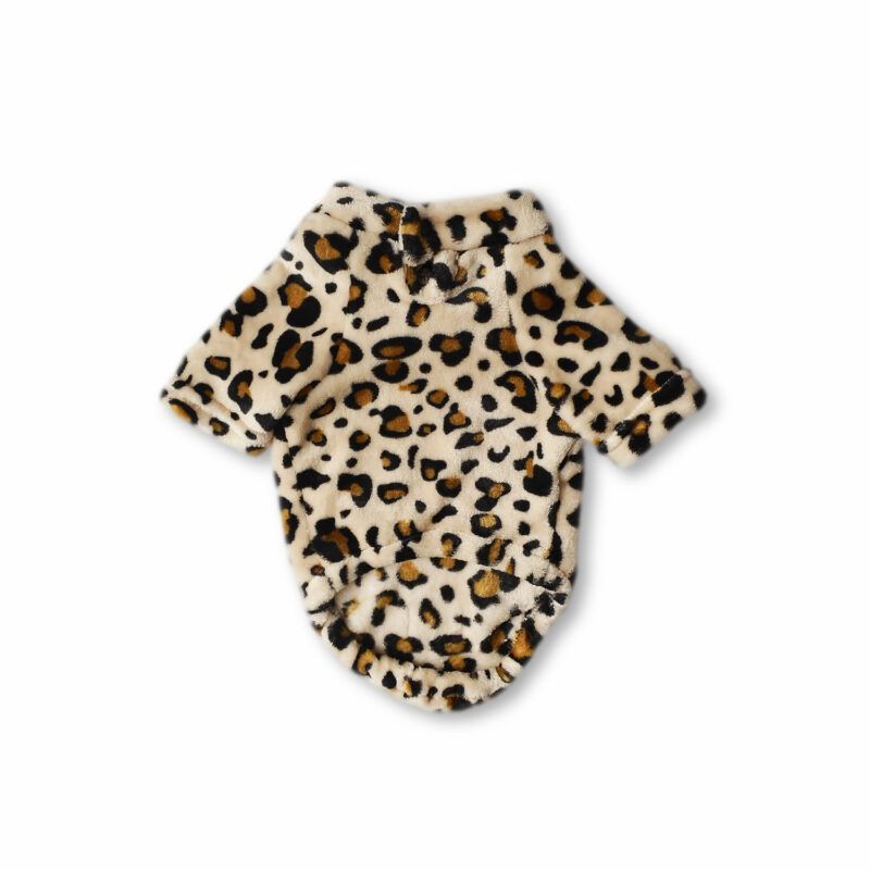 WAWAW - Saco para perro  talla 5XL cuello nerú animal print café Wawaw