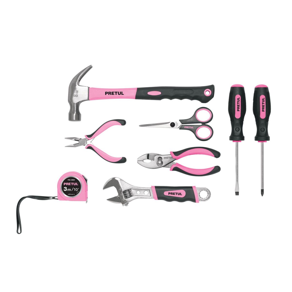 PRETUL - Kit De Herramientas 8 Pzs Rosado Pretul 21251