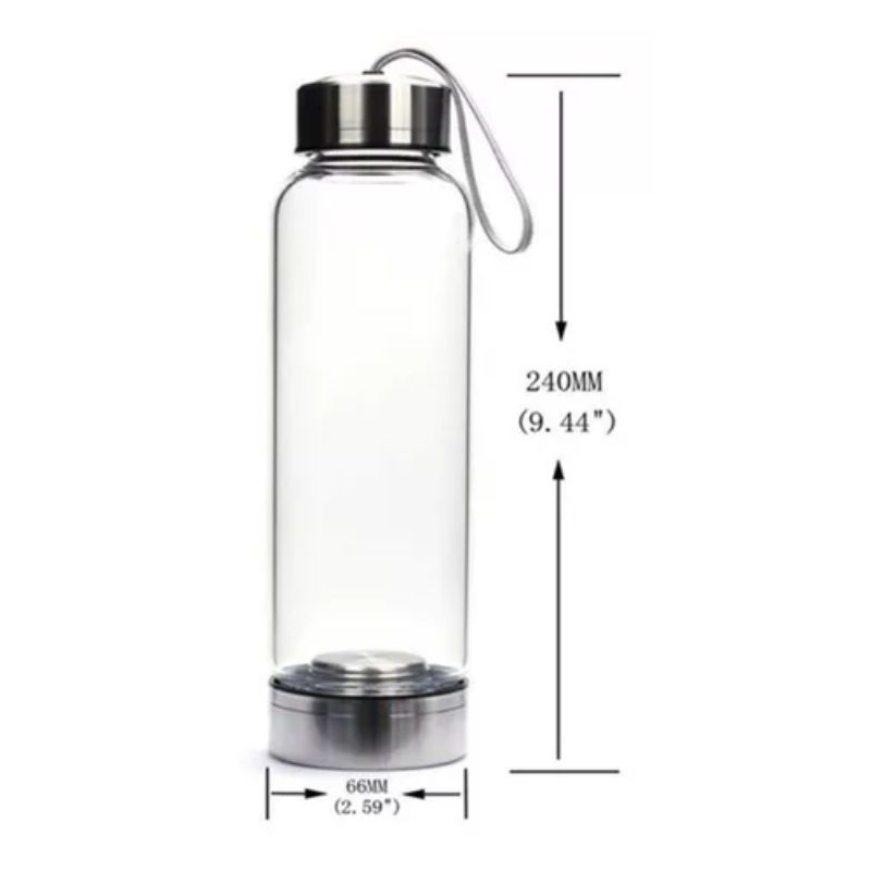 GENERICO - BOTELLA DE AGUA CUARZO MORADOROSADO Y CRISTAL
