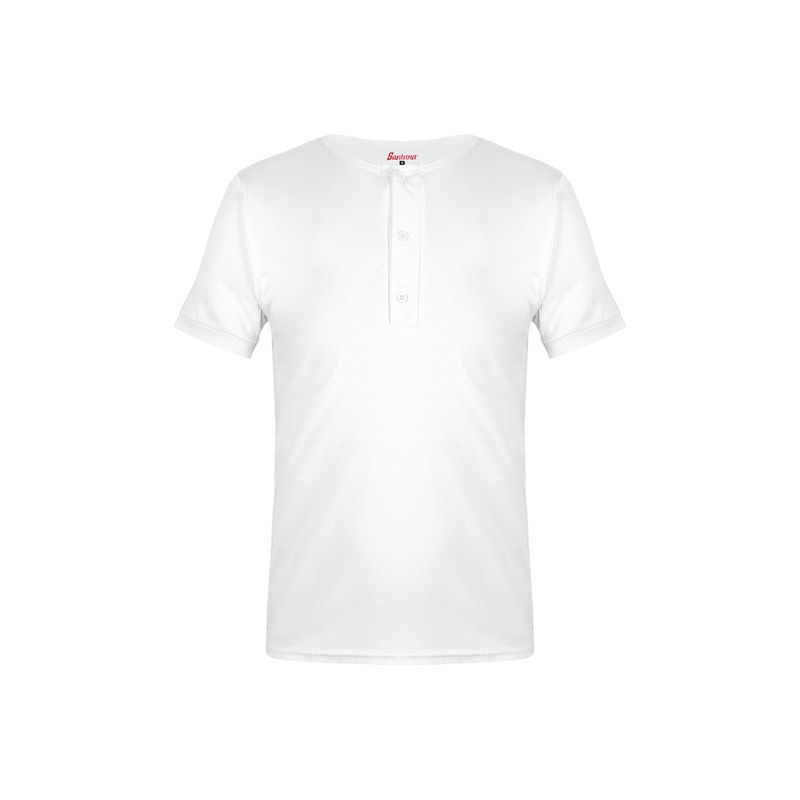 SANTANA - Camiseta Niño Cuello 3 Botones Manga Corta Santana Blanco