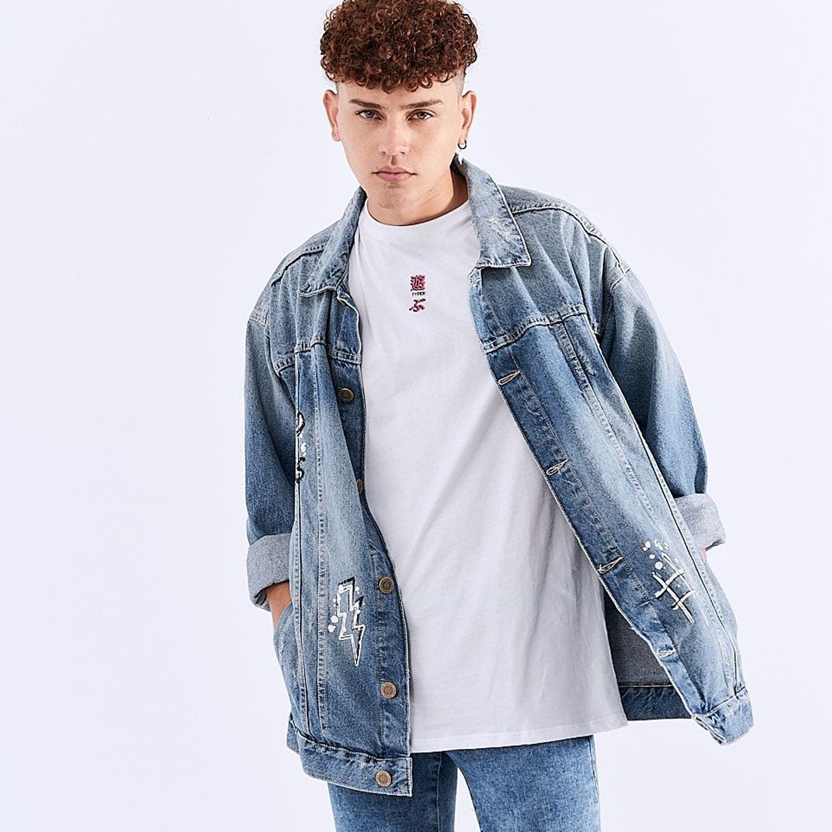 TYPER - Chaqueta Para Hombre Oversize Denim Typer