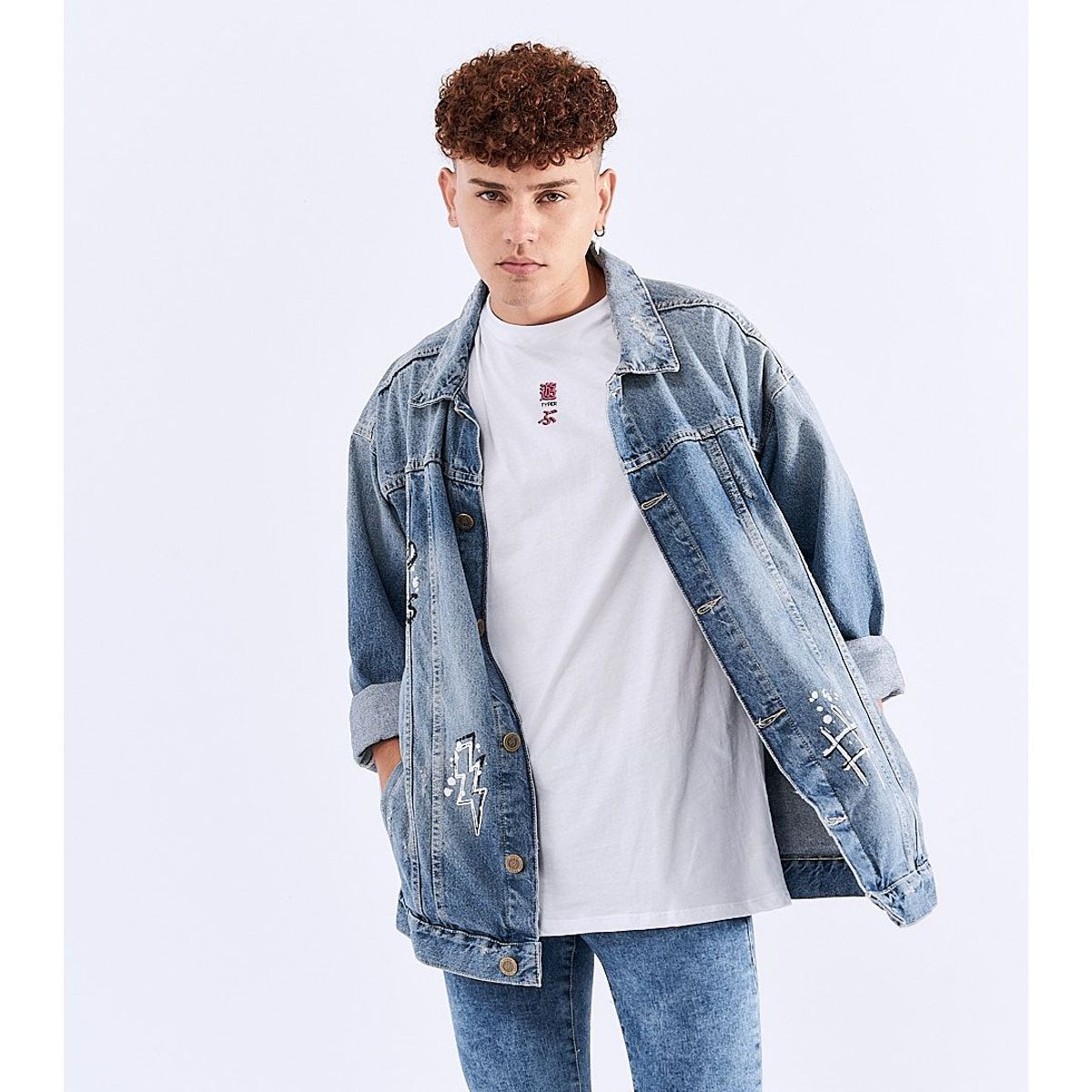TYPER - Chaqueta Para Hombre Oversize Denim Typer