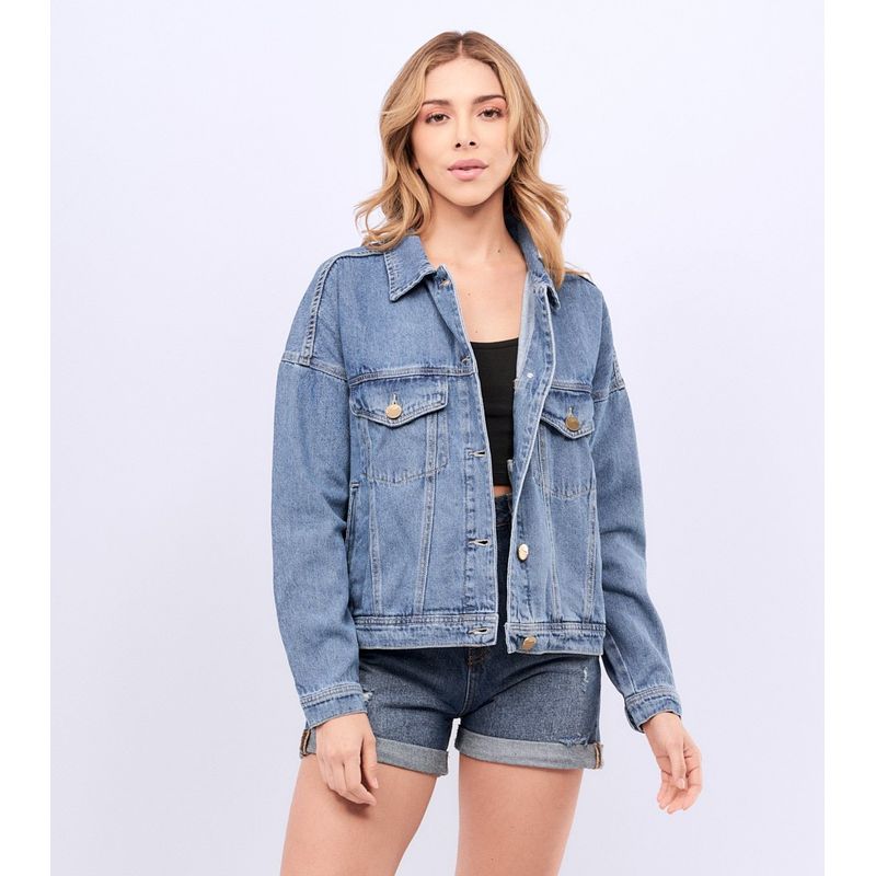 UNSER - Chaqueta con Texto en Espalda para Mujer Unser