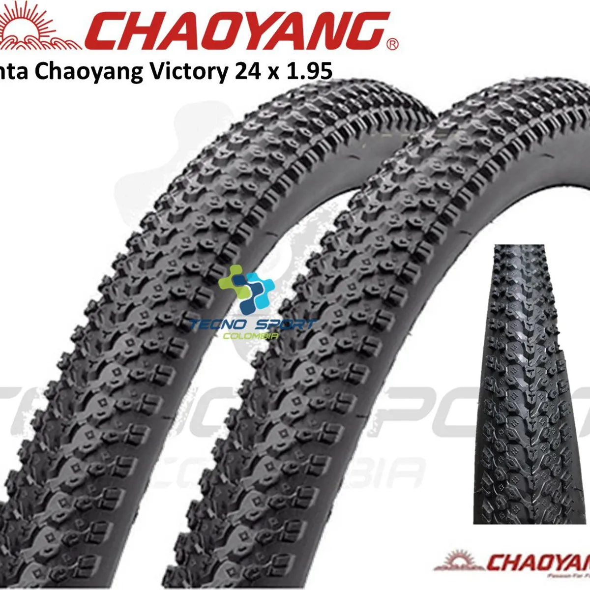 CHAOYANG - Llanta Bicicleta Rin 24 x 1.95 Chaoyang Mtb X 2 Unidades