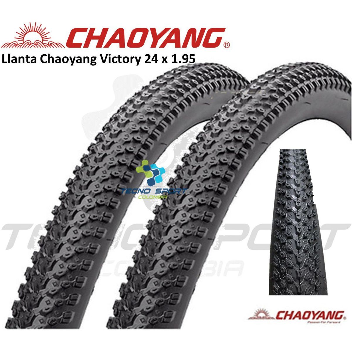 CHAOYANG - Llanta Bicicleta Rin 24 x 1.95 Chaoyang Mtb X 2 Unidades