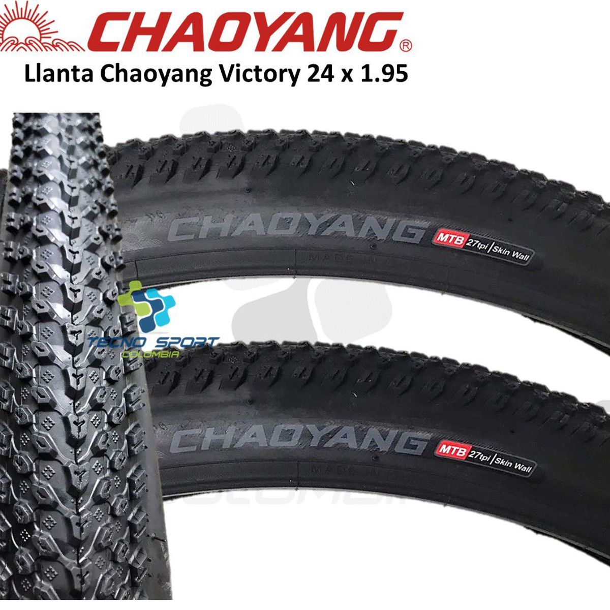 CHAOYANG - Llanta Bicicleta Rin 24 x 1.95 Chaoyang Mtb X 2 Unidades