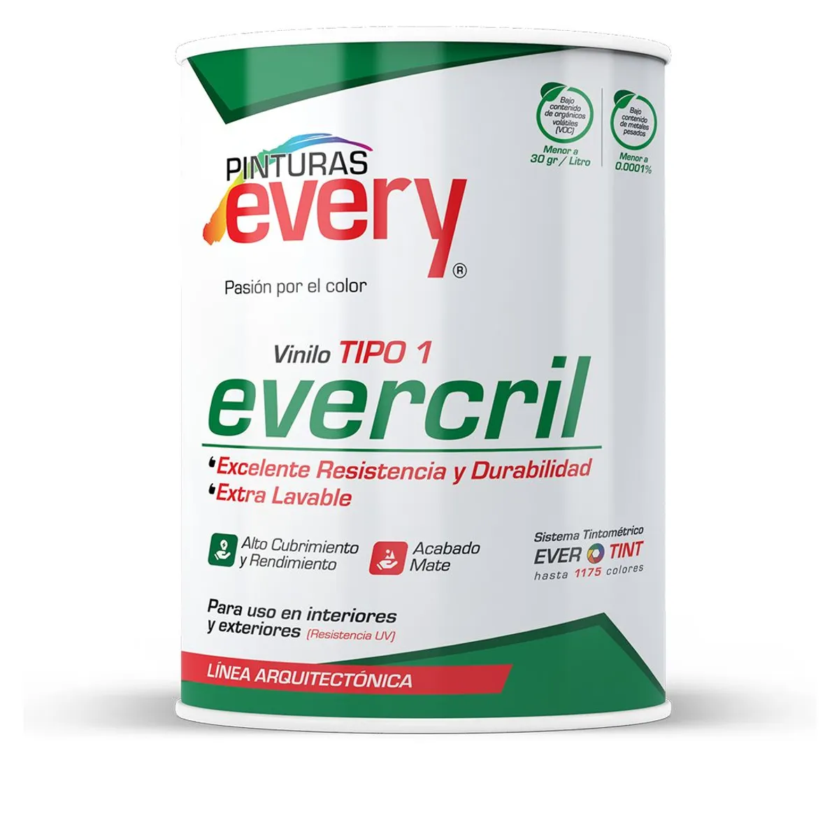 PINTURAS EVERY - Pintura Vinilo Tipo 1 Evercril Cubeta Blanco