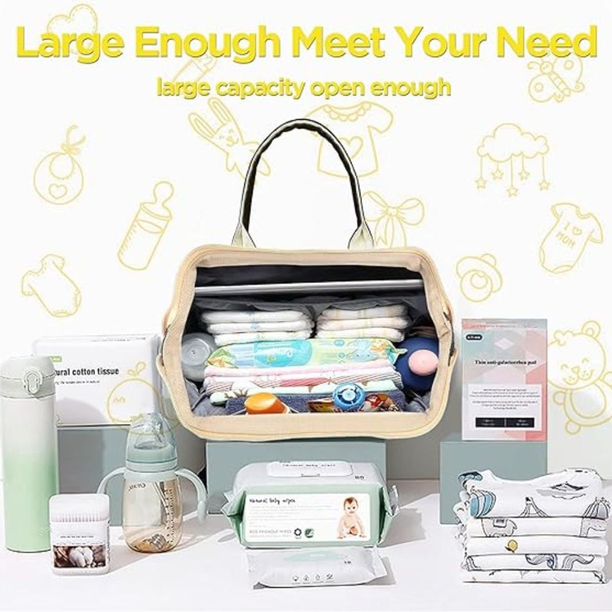 GENERICO - Pañalera Morral Tipo Cuna Con Cambiador 3 En 1 Puerto Usb