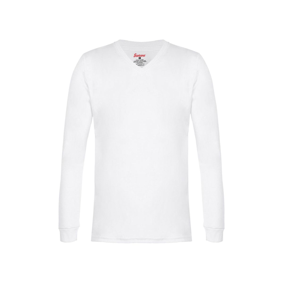 SANTANA - Camiseta Niño Cuello V Manga Larga Blanca Santana