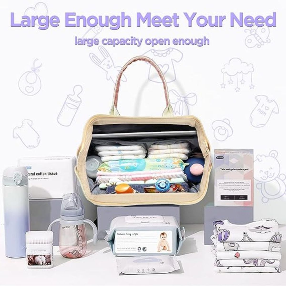 GENERICO - Pañalera Morral Tipo Cuna Con Cambiador 3 En 1 Puerto Usb